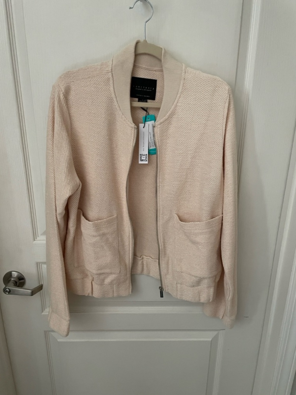 Sanctuary Cream Knit Bomber Jacket